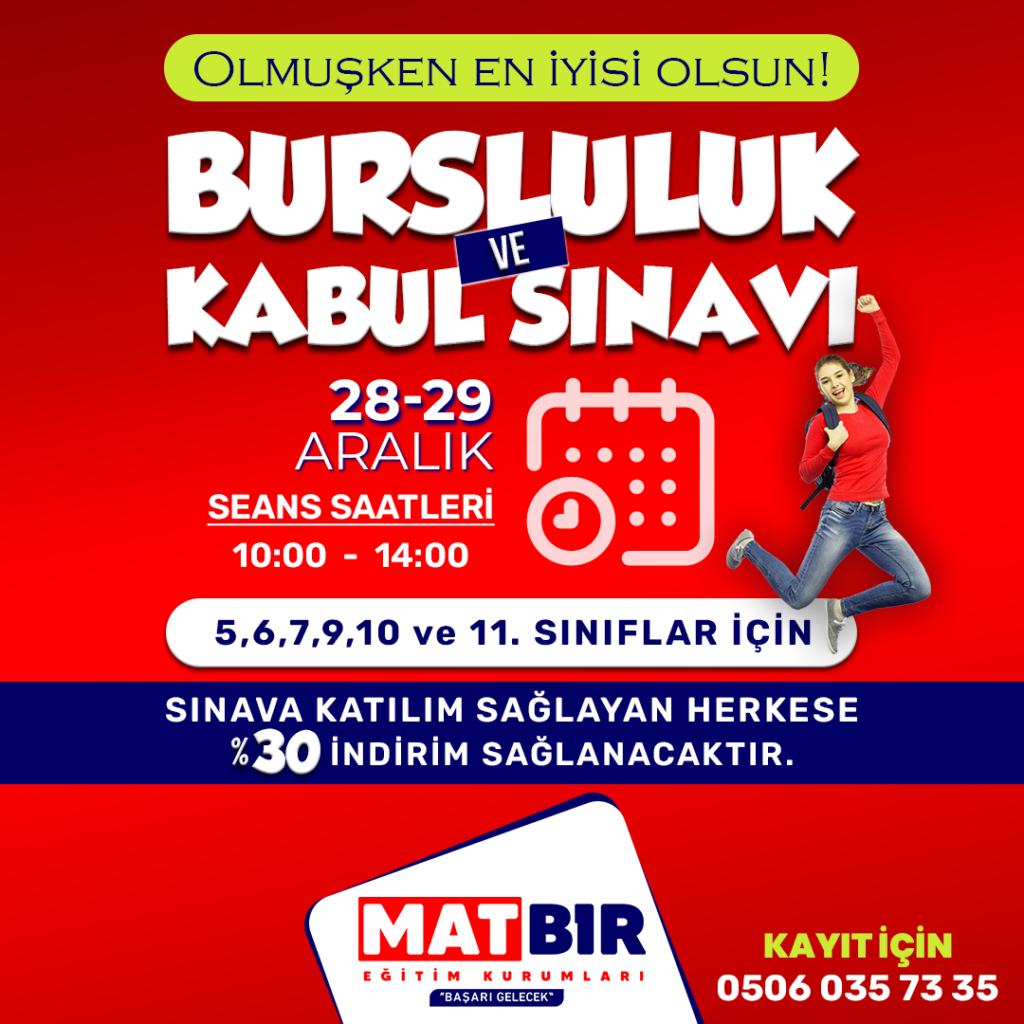 İzmir Konak Bursluluk ve Kabul Sınavı
